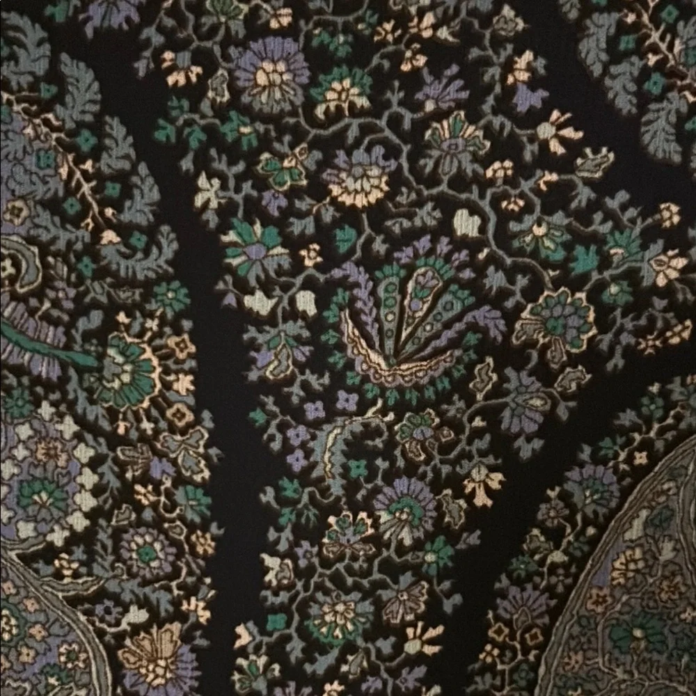 Navy Blue and bits of Green Paisley Dress - Picture 3 of 5